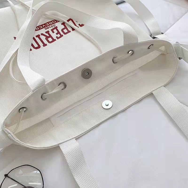 Túi tote vải canvas đựng đồ đi học cỡ lớn đựng vừa laptop phong cách ulzzang giá rẻ