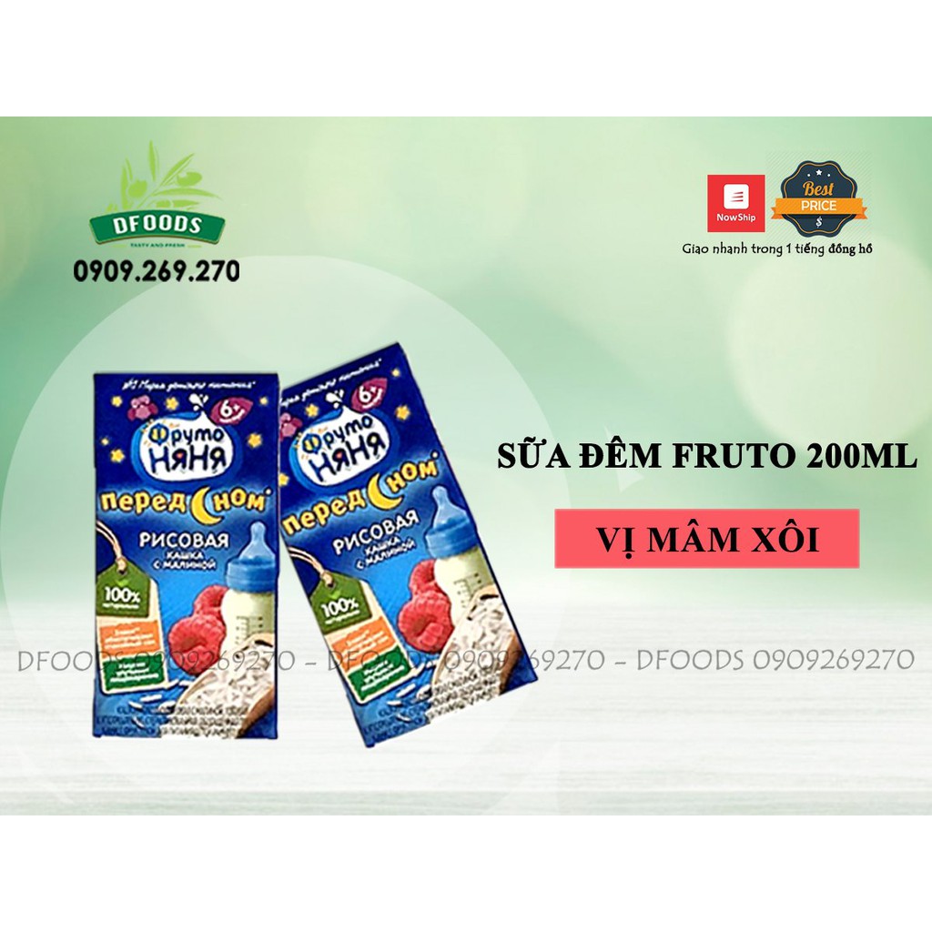 [Mix vị] Combo 12 hộp sữa đêm, ngày Fruto Nga date tháng 09.2022