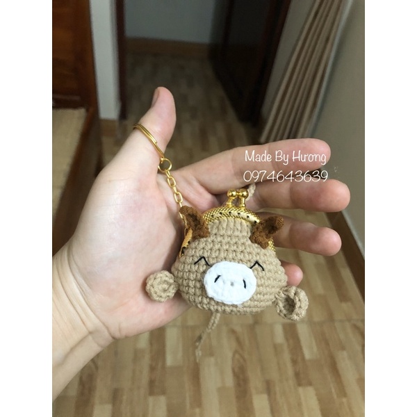 Túi đựng tỏi cho bé sơ sinh hình con trâu vàng ất sửa made by huong