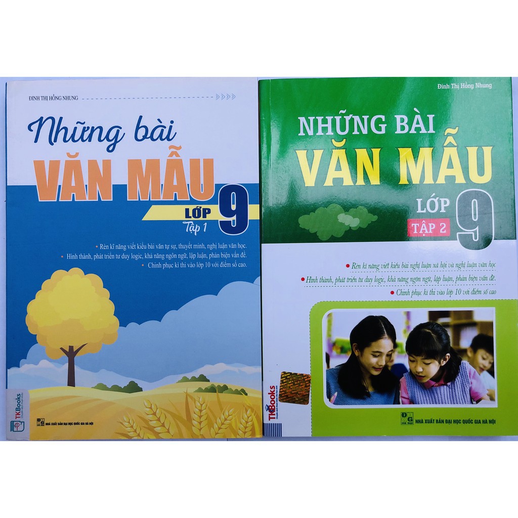 Sách - Những Bài Văn Mẫu Lớp 9 (tập 1 + 2) + tặng kèm Booksmart