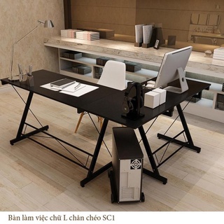 Bàn làm việc chữ L - Bàn đặt góc tường làm việc tiết kiệm diện tích đẹp và đơn giản