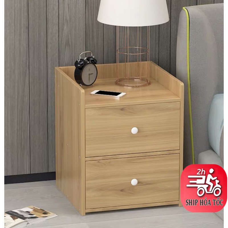 KỆ GỖ ĐẦU GIƯỜNG ĐỂ ĐỒ TIỆN ÍCH 2 NGĂN GỖ MDF SIÊU BỀN