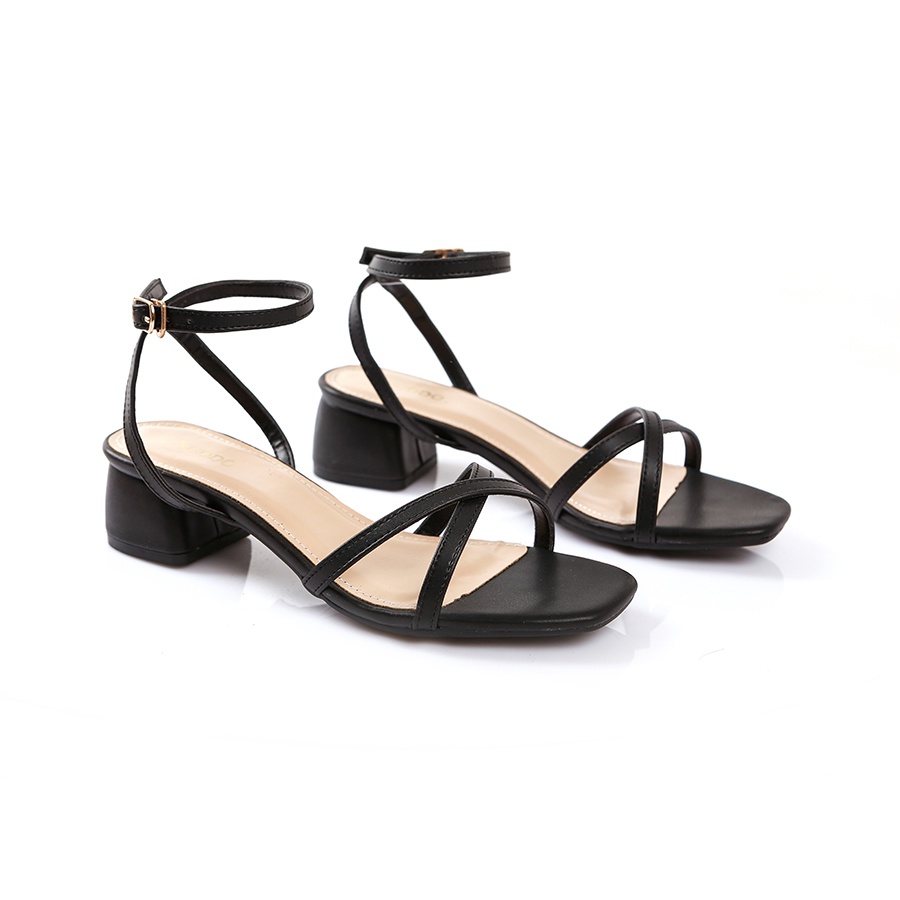 Giày sandal nữ cao gót 3 phân dây mảnh phối màu đẹp thời trang dép quai hậu đế thấp gót vuông cao cấp Nuddo _ N068