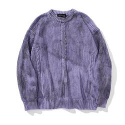 Áo len cổ tròn dài tay họa tiết màu nhuộm loang thời trang thu đông mới cho nam