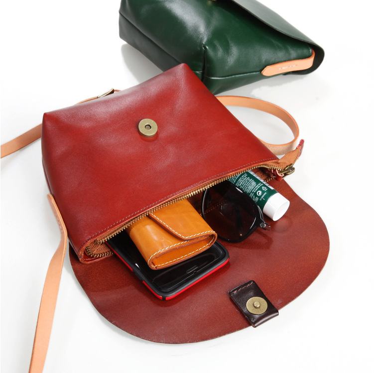 Túi xách VINTAGE bằng da thật phong cách retro đơn giản cho nữ