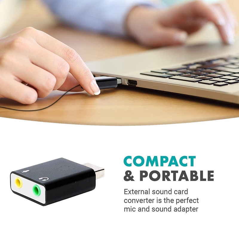 Thẻ Âm Thanh Usb 7.1 Kênh Bằng Hợp Kim Nhôm Cho Máy Tính 3d Usb7.1