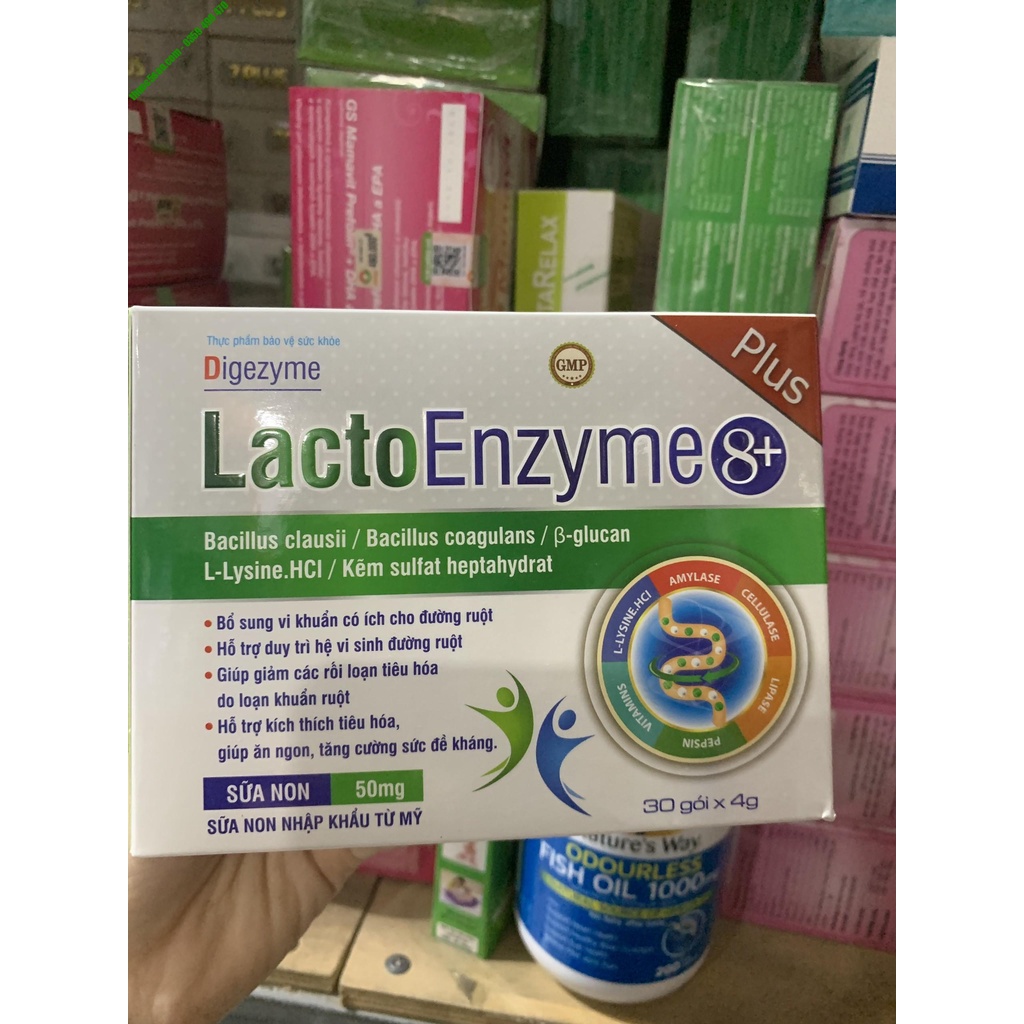 [GIÁ GỐC] Lacto Enzyme 8+ Plus men vi sinh cho trẻ nhỏ Hộp 30 gói