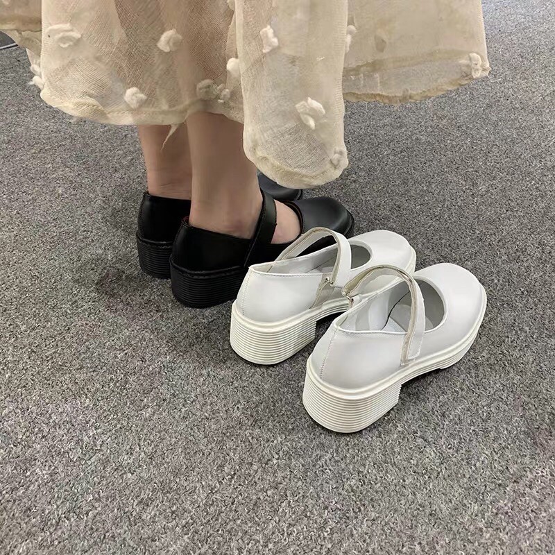 (ORDER-) GIÀY LOLITA ULZZANG QUAI NGANG Giày Da Đế Dày Mũi Tròn quai dan Kiểu Hàn Quốc Cá Tính Cho Nữ oxford | BigBuy360 - bigbuy360.vn