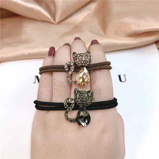 Dây Buộc Tóc Hình Mèo Đính Đá Xinh Xắn