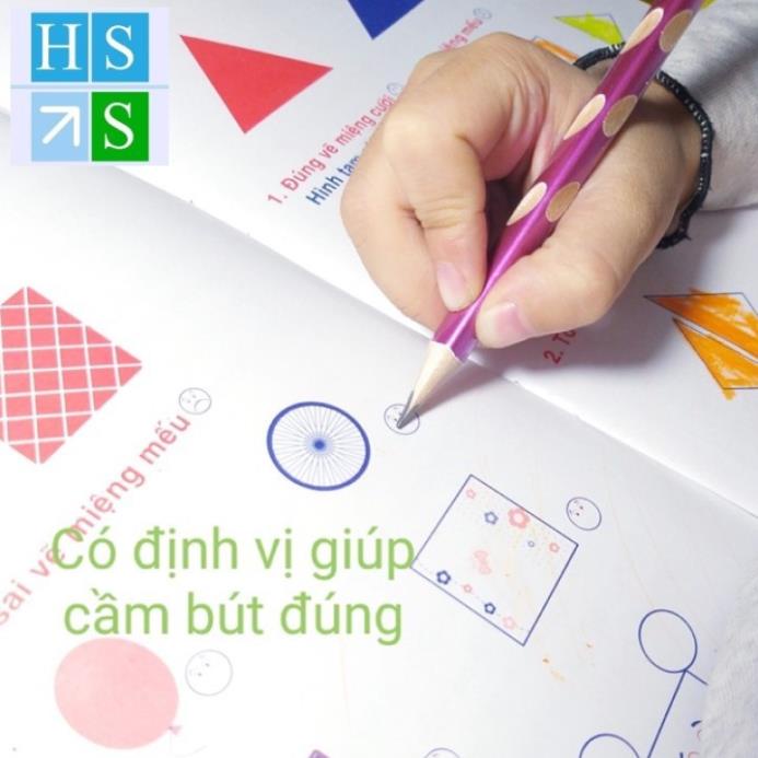 (Bán sỉ) Hộp 12 cây BÚT CHÌ ĐỊNH VỊ 2B (Tặng kèm GỌT CHUỐT bút) giúp bé cầm bút viết đúng cách (Giao mầu ngẫu nhiên)