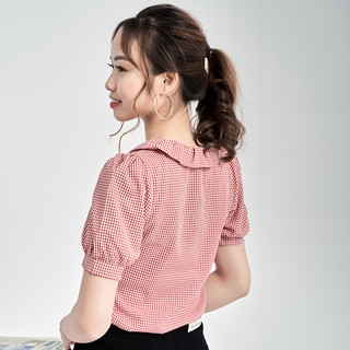 Áo Sơ Mi Cổ Sen Kẻ Caro