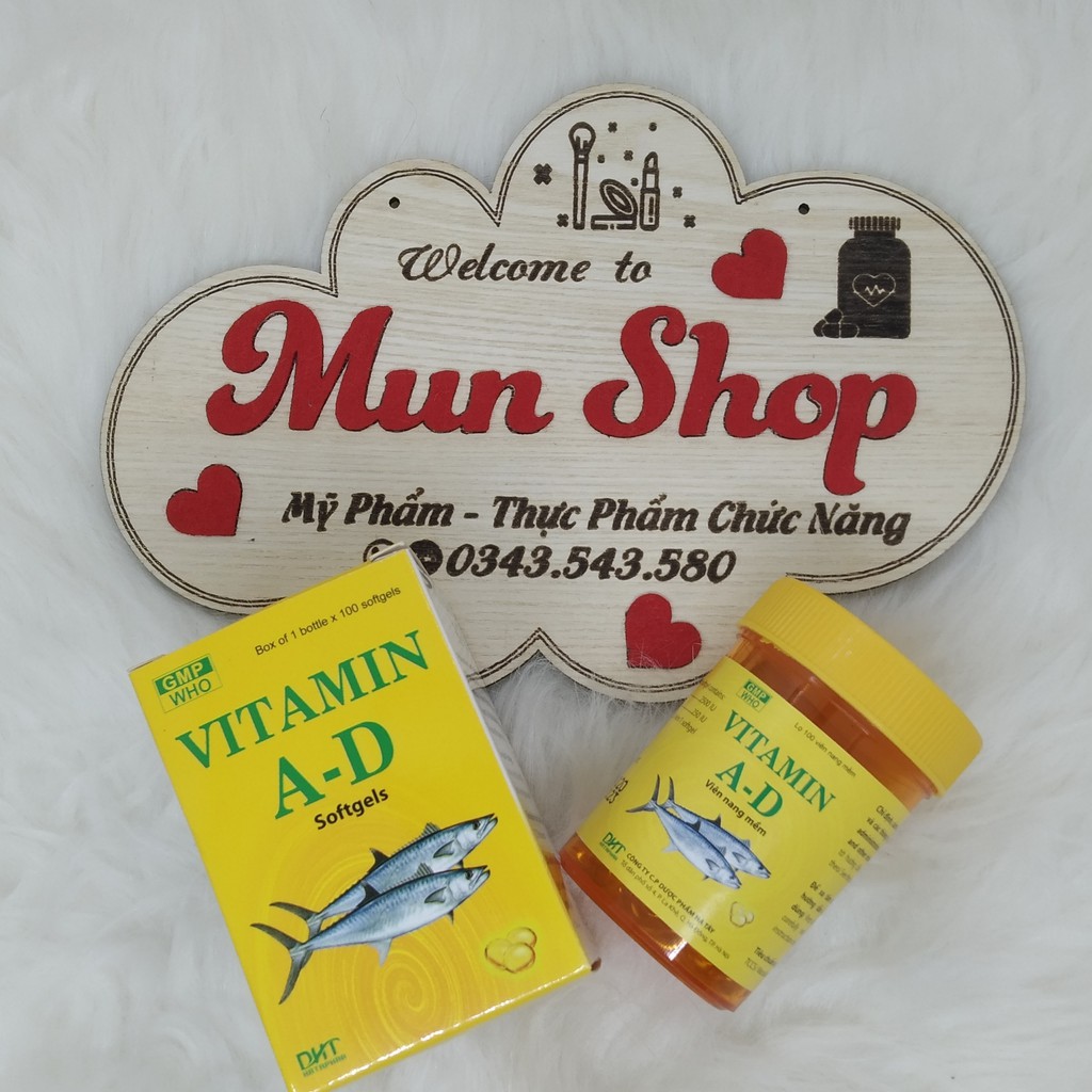 Viên nang mềm VITAMIN A-D dược phẩm Hà Tây lọ 100 viên