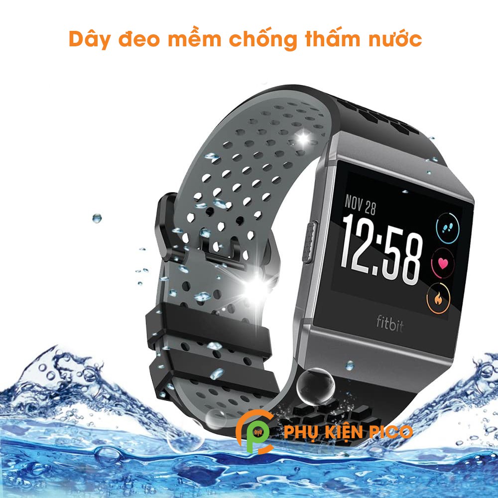 Dây đồng hồ Fitbit Ionic silicon hai màu có lỗ thoáng khí