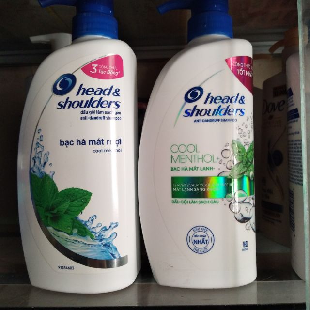 dầu gội đầu head &amp; shoulders sạch gàu với bạc hà mát rượi chai 655g