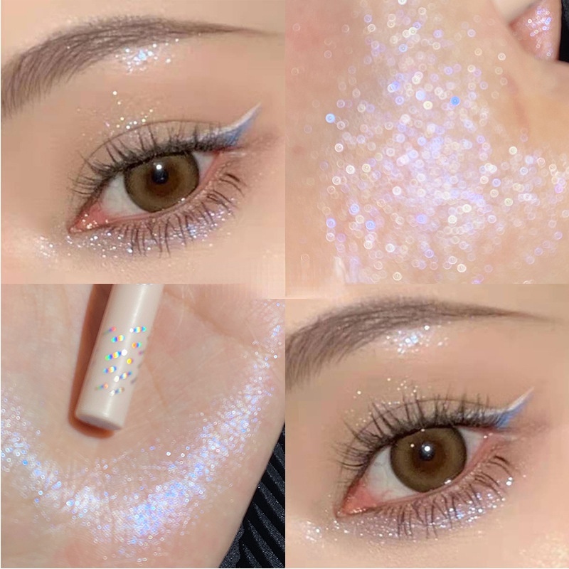 [Hàng mới về] Bút trang điểm mắt màu hồng ánh kim tuyến long lanh cao cấp dành cho nữ