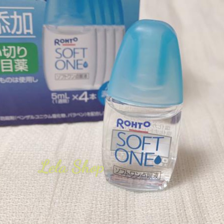 Nước Nhỏ Mắt Nhân Tạo Rohto Soft One Nhật Bản (Hộp 4 Lọ Mỗi Lọ 5Ml)