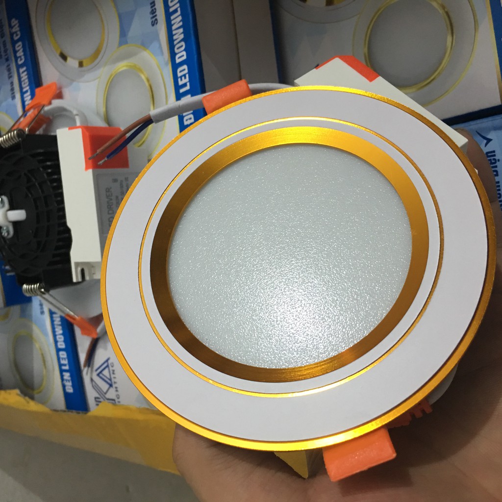 Đèn led downlight âm trần ốp trần 7w 3m màu bóng đèn led âm trần downlight 7w 3m Trắng vàng trung tính KA