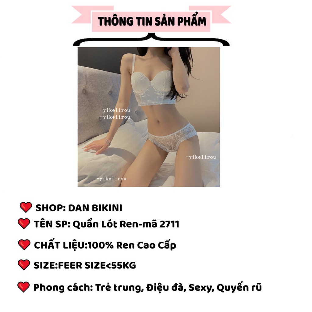 Quần Lót Nữ Ren Sexy Cao Cấp thiết kế thoáng mát đính hoa nhỏ sau quần sexy quyến rũ MÃ 2711