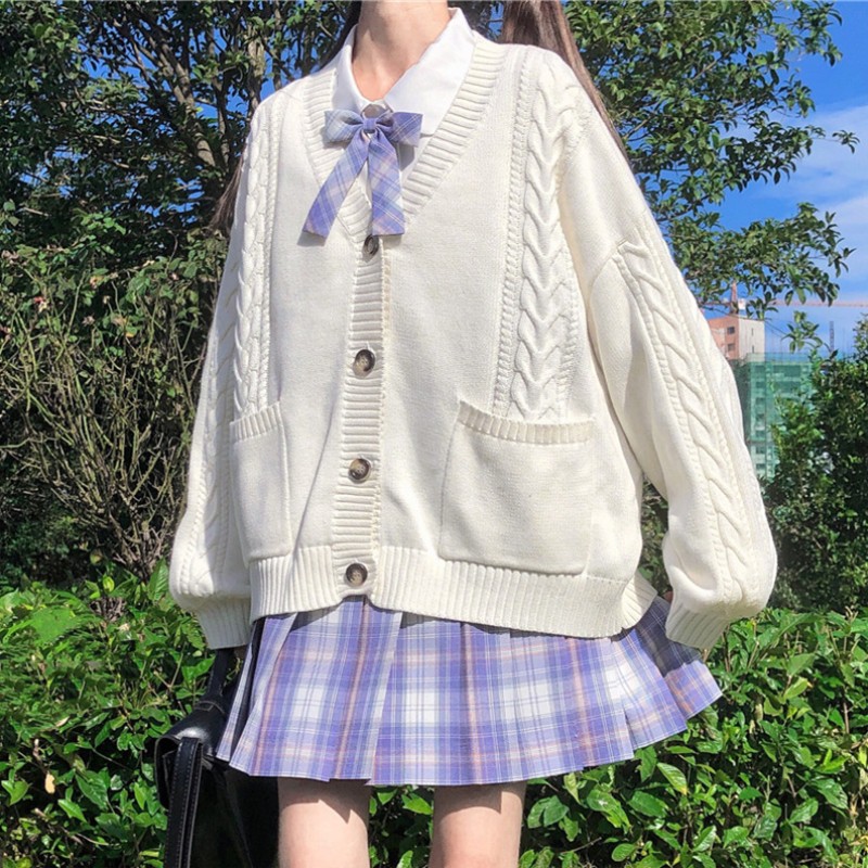Áo len áo khoác cardigan phong cách Nhật Bản