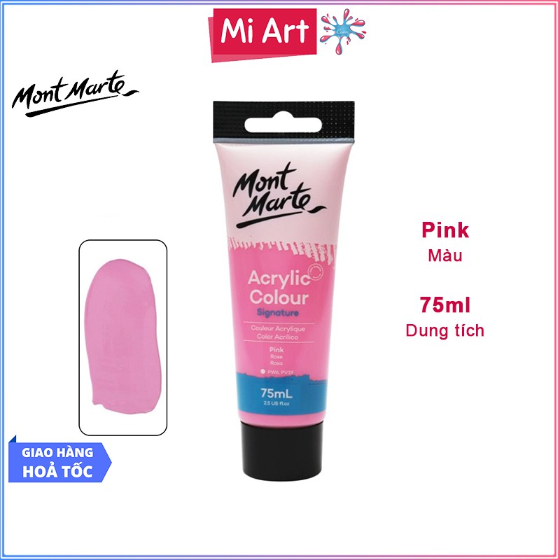 Màu Acrylic Mont Marte 75ml - Pink - Acrylic Colour Paint Signature 75ml (2.54oz) - MSCH7508