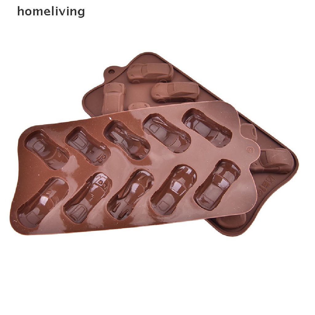 Khuôn Silicone Làm Bánh Kẹo 10 Ngăn Hình Xe Ô Tô Tiện Dụng