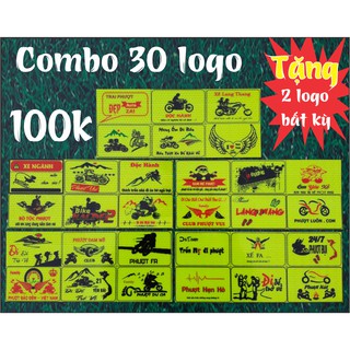 Logo phượt , logo phản quang tem xe combo 30 logo