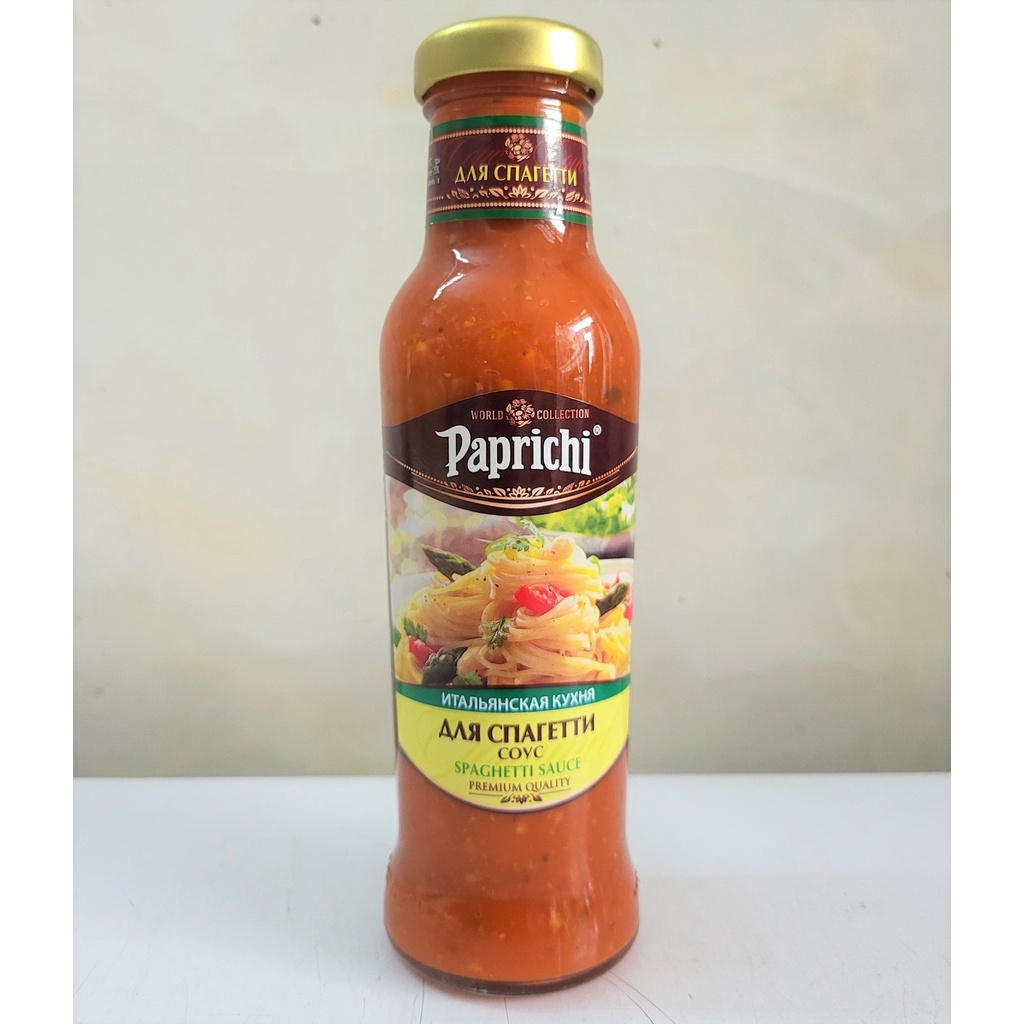 [Chai 320g] XỐT MÌ Ý [Russia] PAPRICHI Spaghetti Sauce