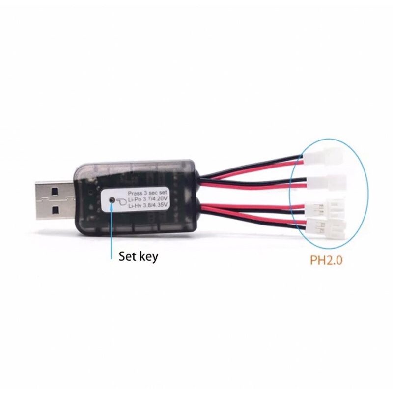 Bộ Sạc Pin Micro USB AOKoda CX405 4CH Cho 1S Lipo LiHV