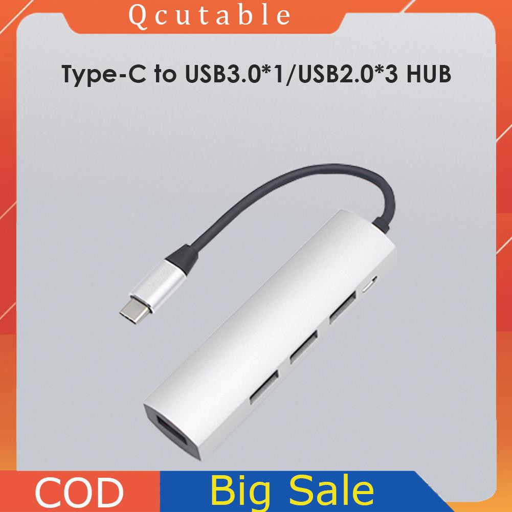 Bộ chia cổng QT / 4 trong 1 USB 3.1 Type C 5Gbps USB 3.0 3 480Mbps USB2.0