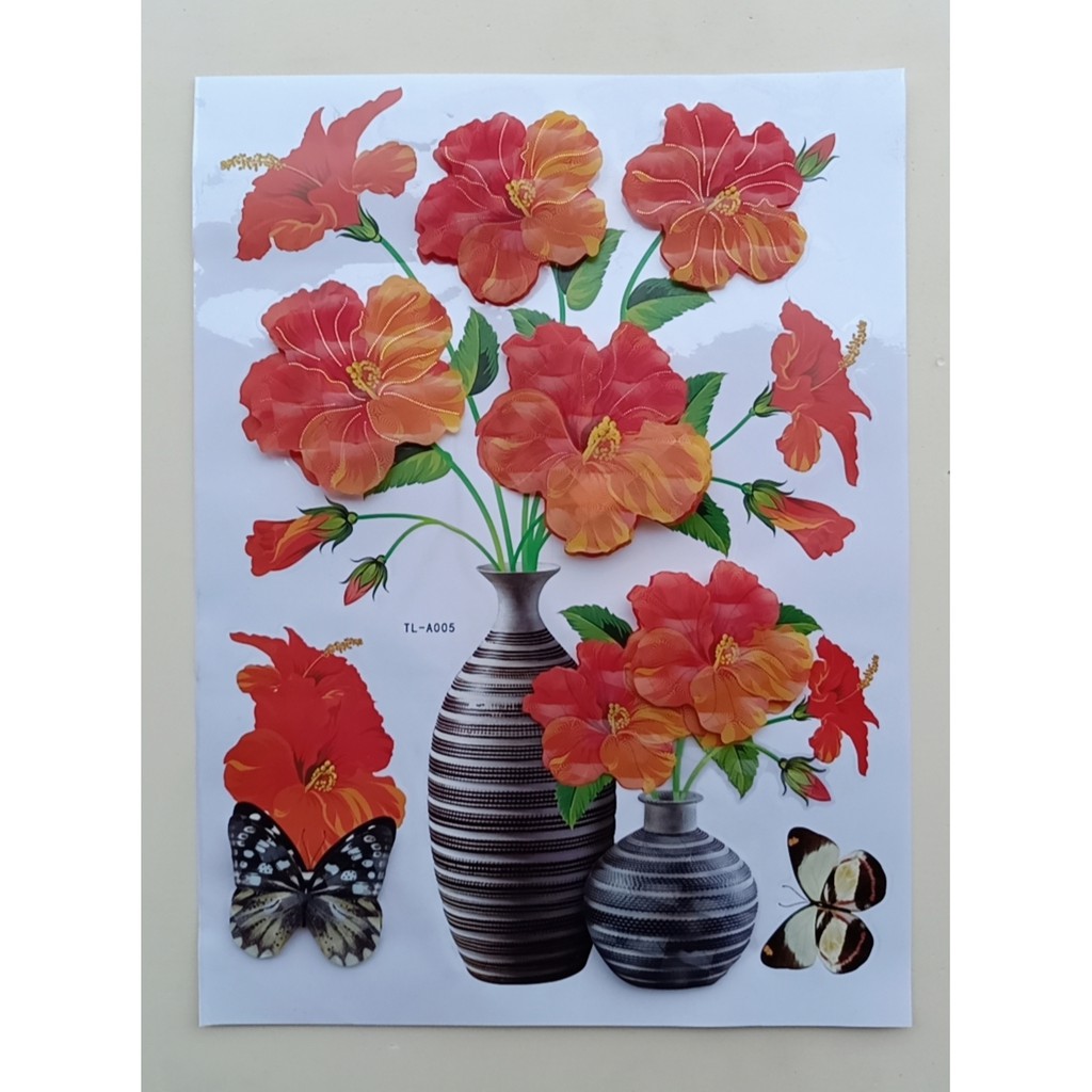 Tranh hoa nổi 3D DeCal dán tường nhiều màu đẹp nhất hót nhất của năm giá 16000 | BigBuy360 - bigbuy360.vn