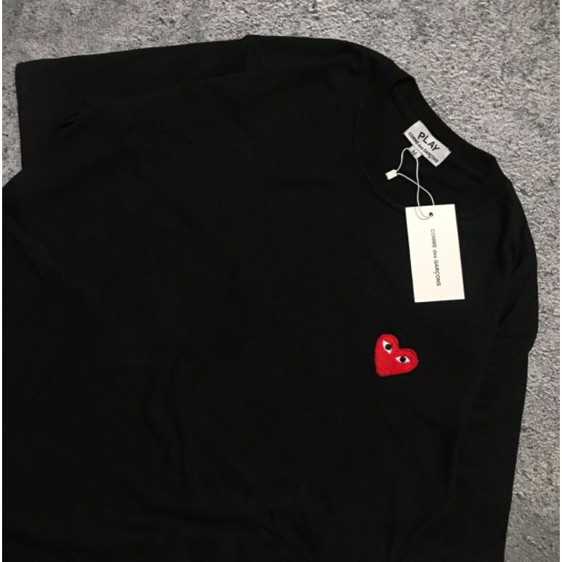 Áo Thun Ngắn Tay In Chữ Cdg Play Comme Des Garcons Cá Tính