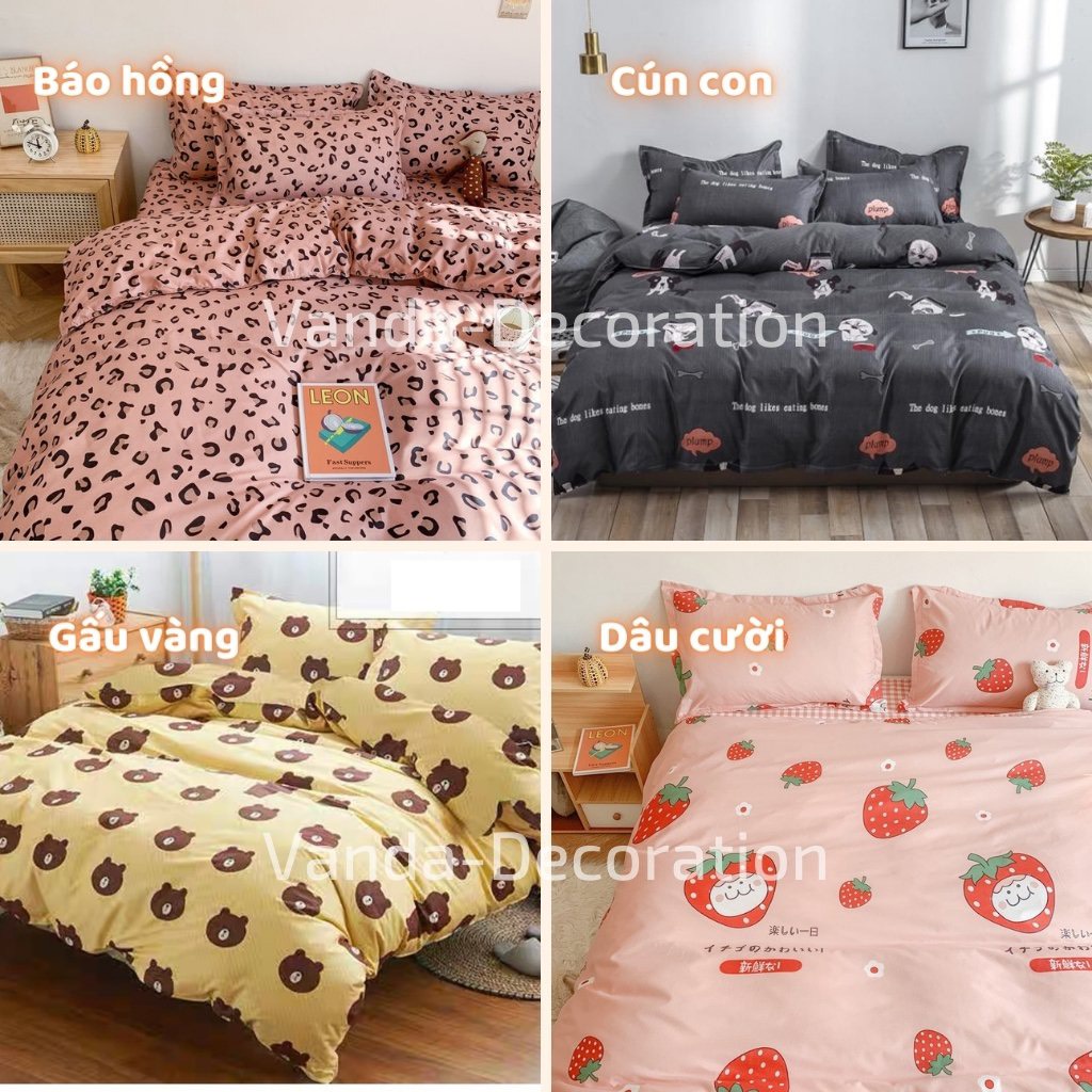 Bộ vỏ chăn ga gối VANDA Chất Cotton Poly nhiều họa tiết INBOX chọn mẫu | BigBuy360 - bigbuy360.vn