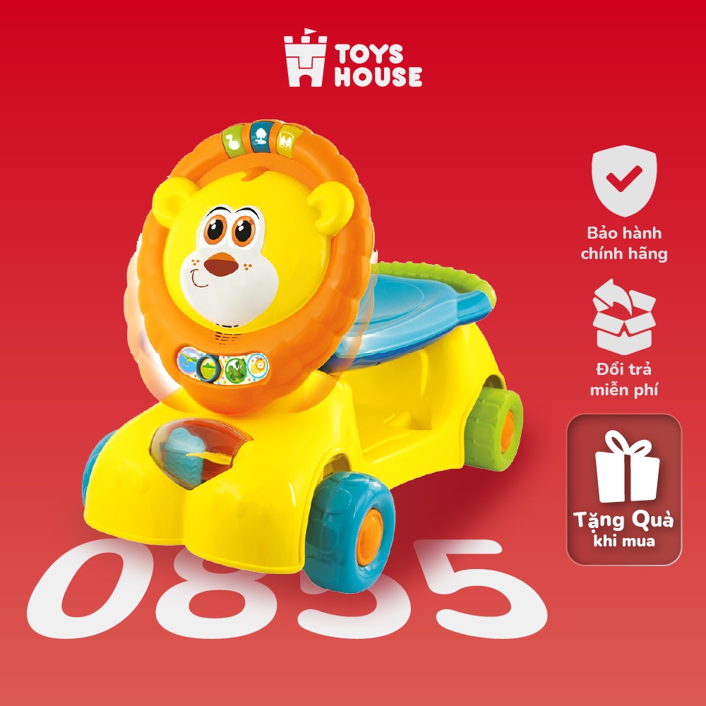 Xe tập đi kết hợp xe chòi chân và xe scooter 3 trong 1 hình sư tử có nhạc cho bé Winfun 0855