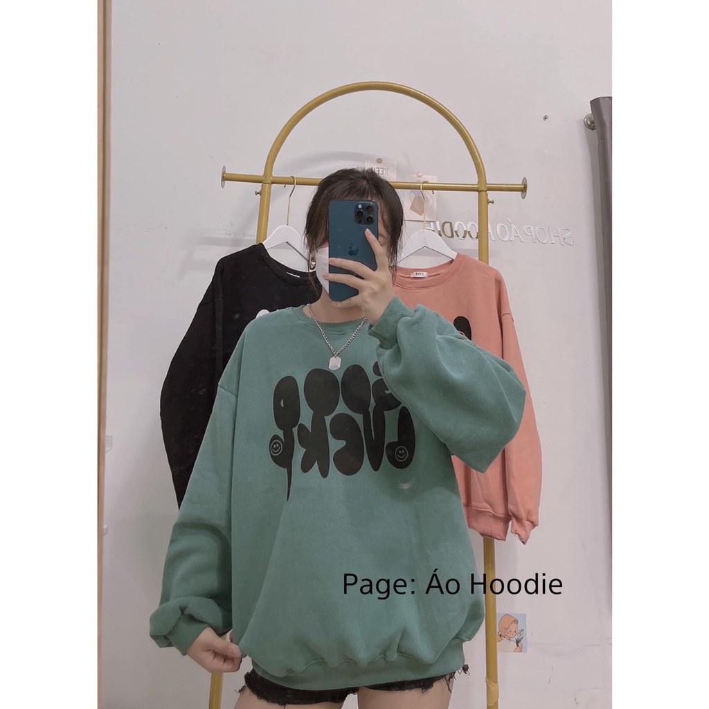 Áo Sweater Cổ Tròn Chữ Good Dáng Rộng NAm Nữ Chất Nỉ Mịn Unisex Uzzlang Tay Bồng