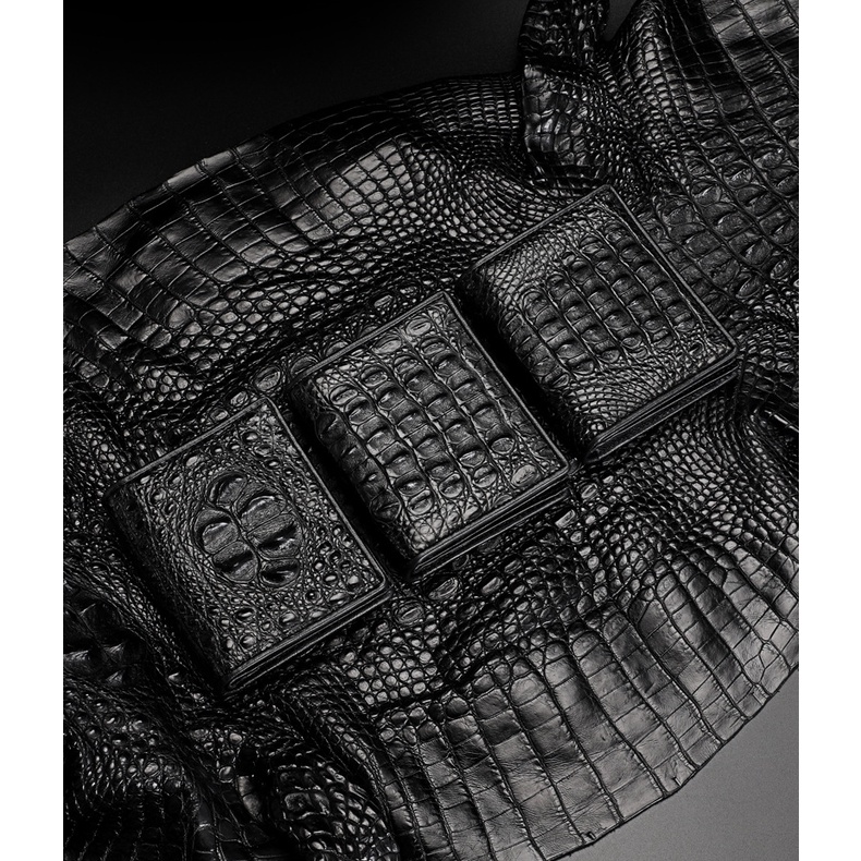 Ví da nam, Bóp Nam da bò thật dáng đứng nhỏ gọn dập vân cá sấu, ví da nam bền đẹp phong cách - Bảo hành 2 năm