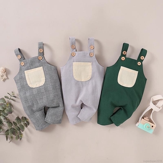 Quần yếm cotton mềm mại màu trơn thời trang xinh xắn cho bé