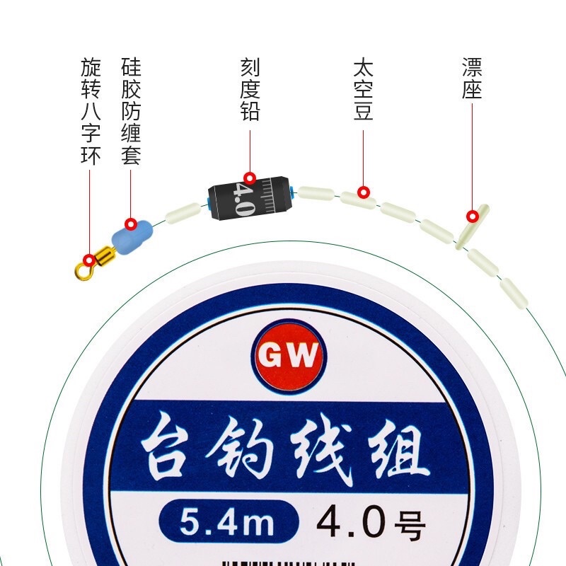 Dây Trục Câu Đài Buộc Sẵn Cước Câu Cá Tàng Hình