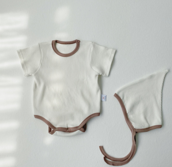 [ Mã 66CBSALE giảm 30K đơn 200K] Bộ áo liền quần cotton kiểu dáng xinh xắn dành cho em bé sơ sinh
