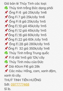 Ống thủy tinh trang trí Đức