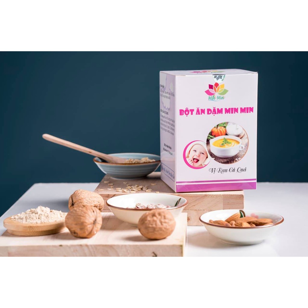 BỘT ĂN DẶM MIN MIN _ BỘT ĂN DẶM CHO TRẺ TẬP ĂN DẶM ( 1HỘP 500g)