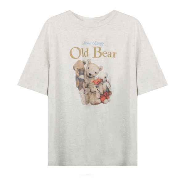 Áo thun SUXI tay ngắn cổ tròn dáng rộng in họa tiết hoạt hình phong cách Hàn Quốc