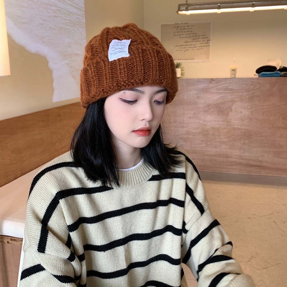 Mũ len kẻ sọc đơn giản dễ thương phong cách Hàn Quốc cho nữ BACK2LIFE