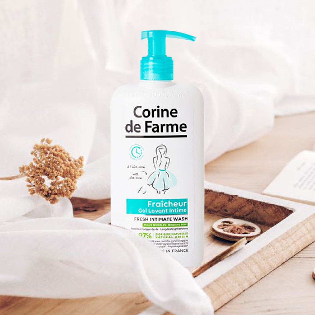 Corine de Farme Intimate Gel Fresh - Dung dịch vệ sinh phụ nữ làm sạch và khử mùi vùng kín 250ml