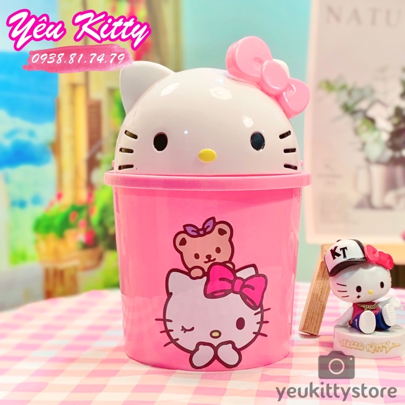 THÙNG RÁC ĐỂ BÀN HELLO KITTY