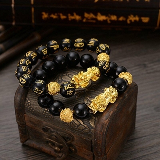 Vòng Tay Hạt Đá Obsidian Đen May Mắn