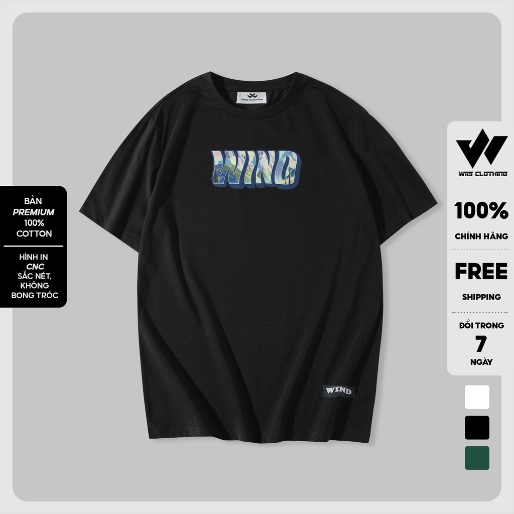 Áo thun tay lỡ unisex WIIS MOUNTAIN phông form rộng cotton 65% nam nữ oversize ulzzang