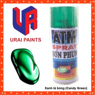 [Hỏa Tốc HCM] Sơn Phun Màu Xanh Lá Cây Bóng A003 Candy Green ATM Spray Cao Cấp (400ml/chai) - Cửa hàng Điện nước Minh Lý