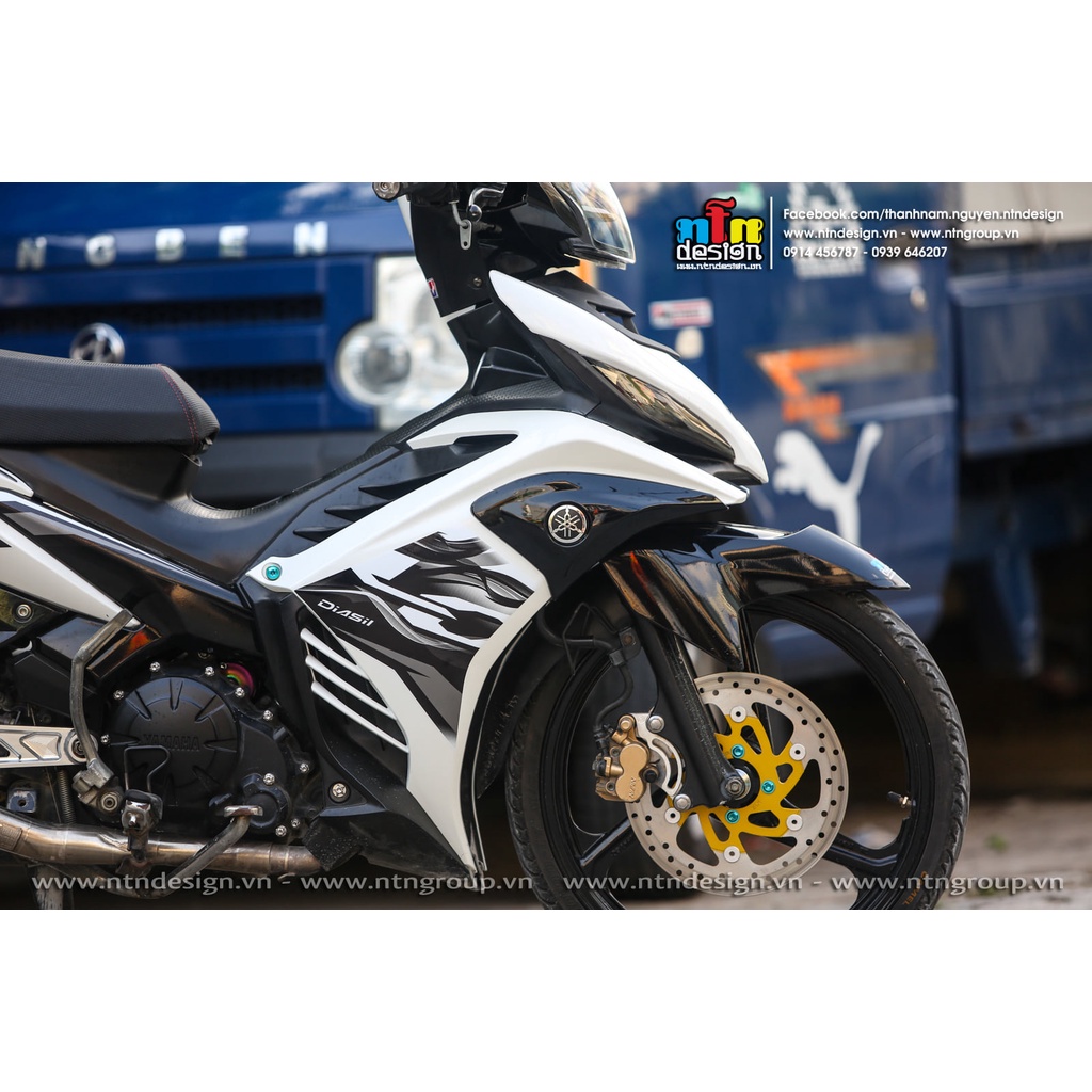 Tem rời exciter 135 lc trắng đen v7 mẫu thực tế , tem 3 lớp cao cấp không bay màu