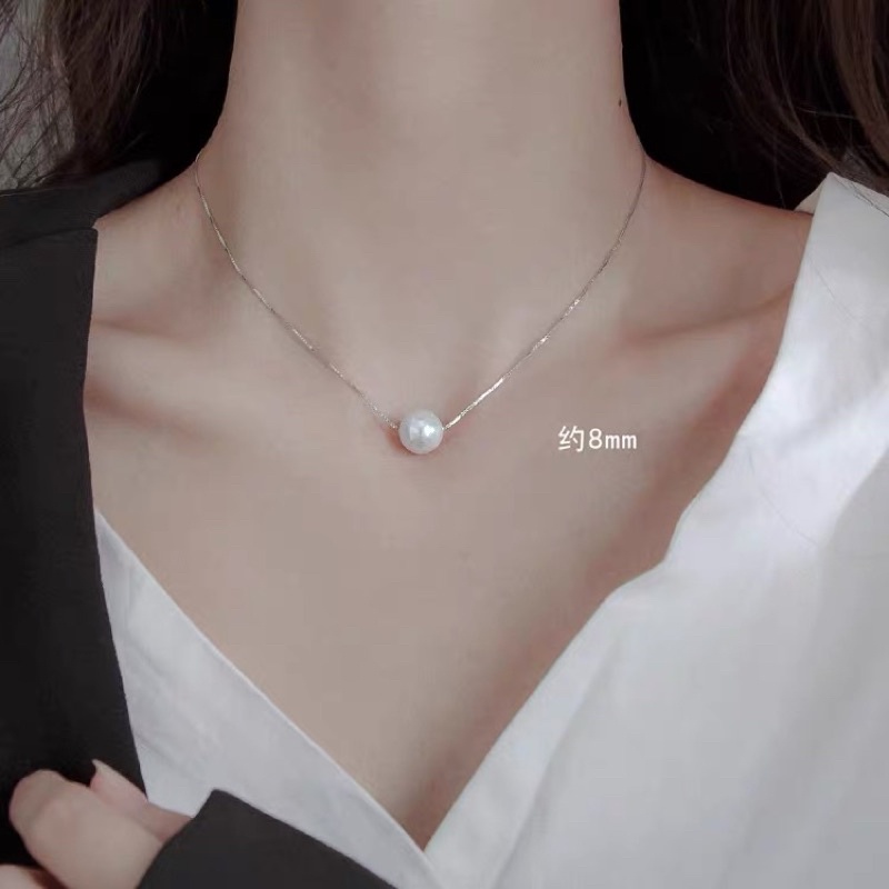 Dây chuyền mạ bạc ý ngọc nhân tạo thanh lịch