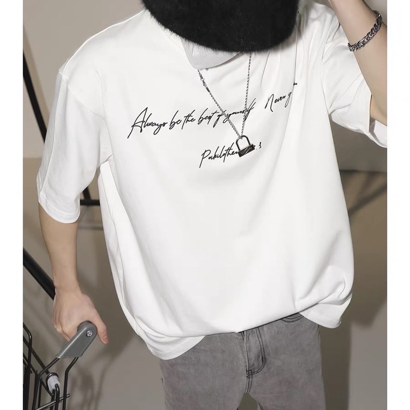 Áo thun tay lỡ nam nữ,in chữ Paki 2 màu